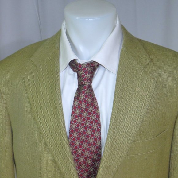 Gieves & Hawkes Claridge Silk Blend Barley Herringbone Two Button Sport Coat 42R - Picture 3 of 11